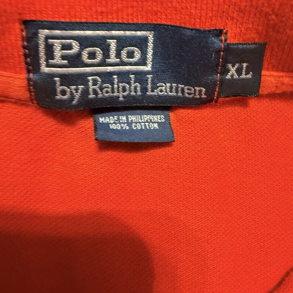 Polo Ralph Lauren Mens XL Orange Red Pony Short Sleeve Cotton Polo Shirt